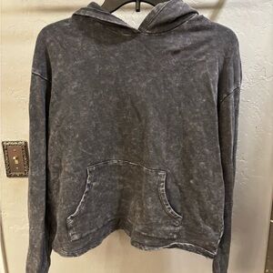 Caution To The Wind Charcoal Distressed Hoodie